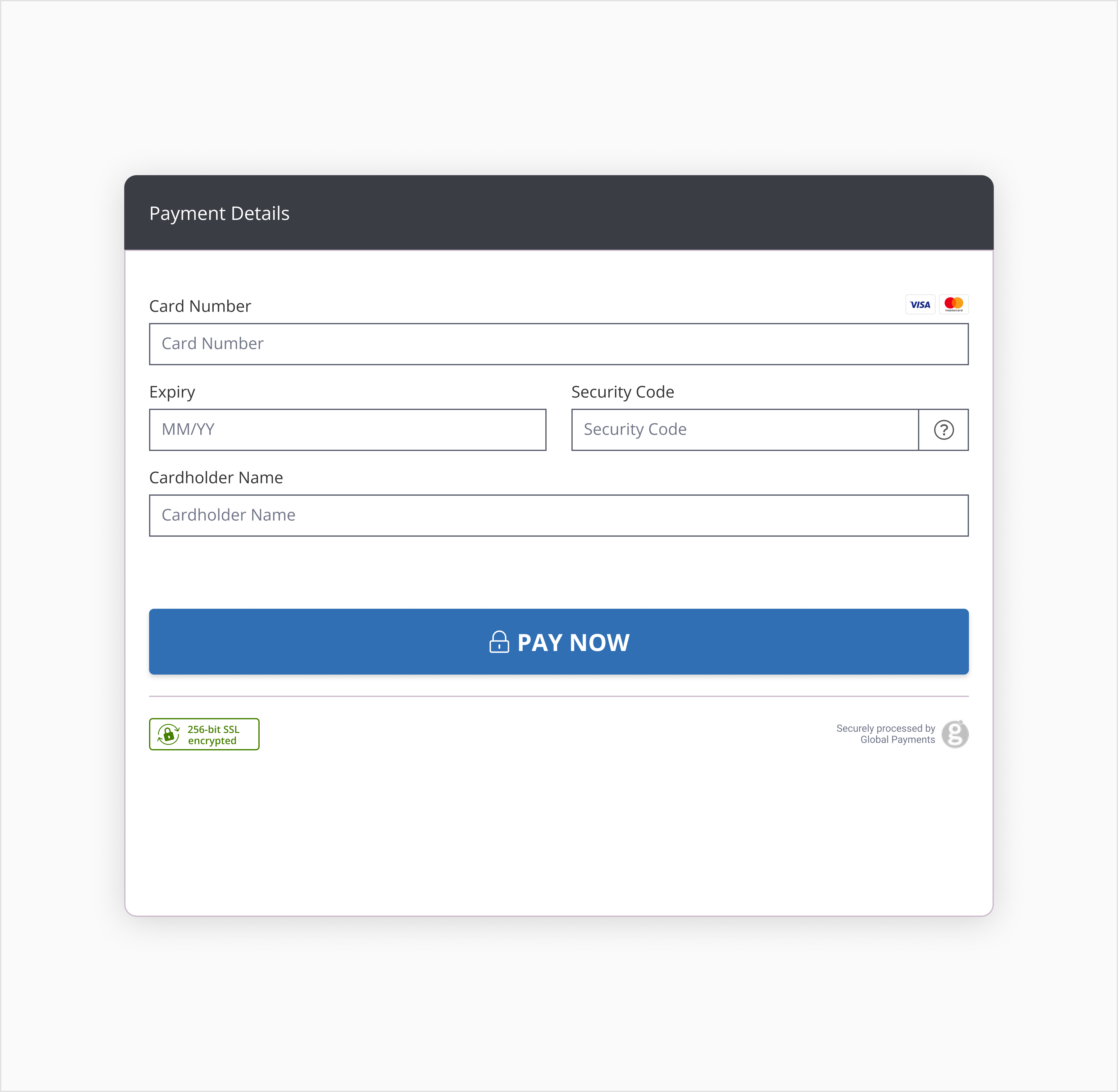 Standard HPP payment form