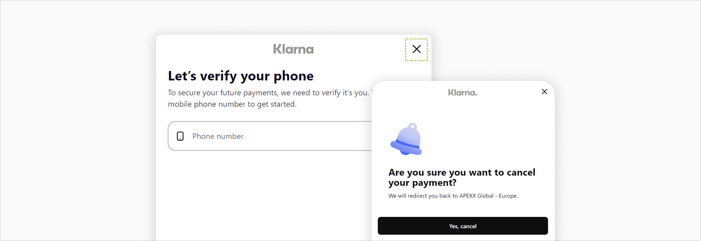 Popup message to confirm cancelation without completing loan request